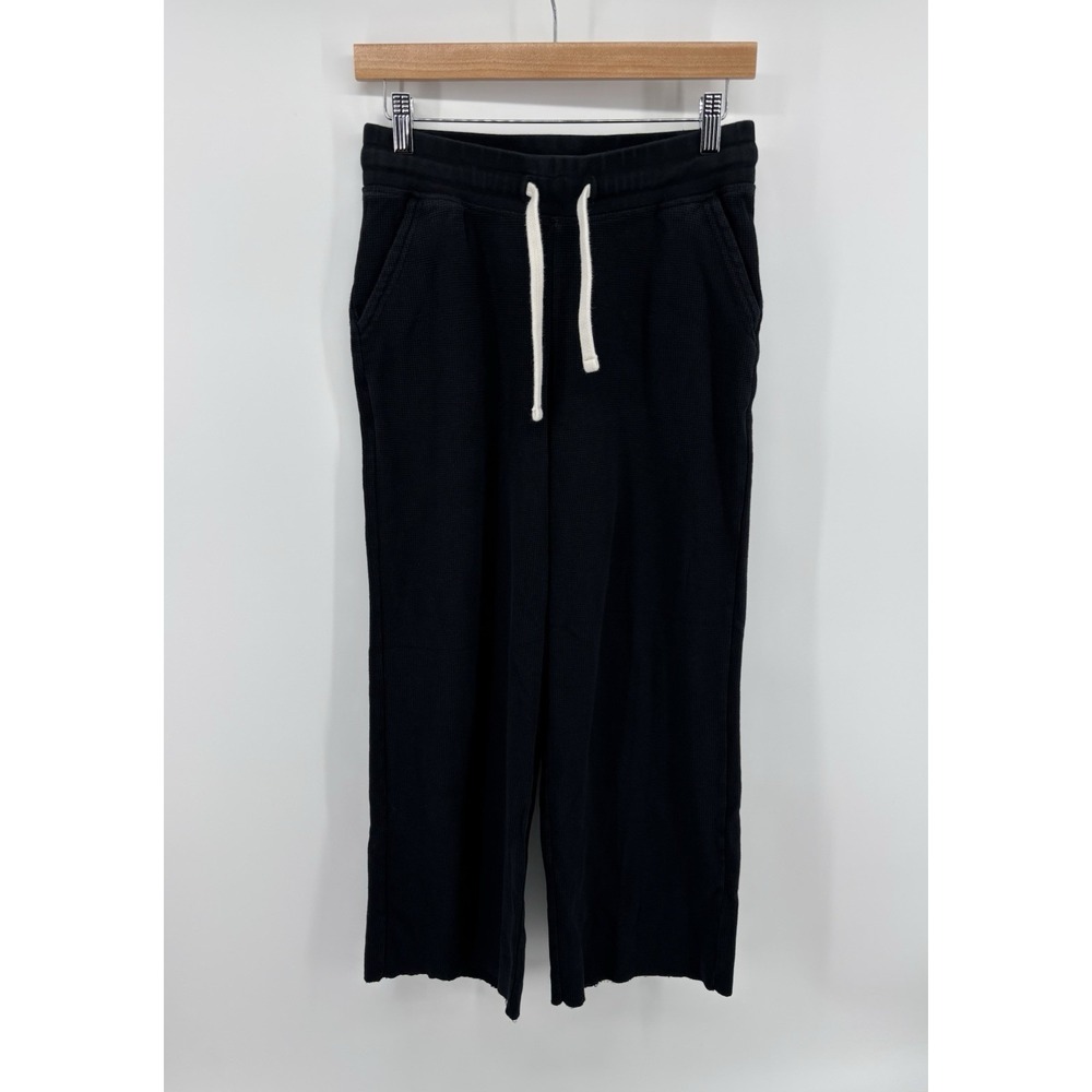 Pact Waffle Wide Leg Drawstring Pants Sz M Organic Cotton Preppy Momcore Lounge